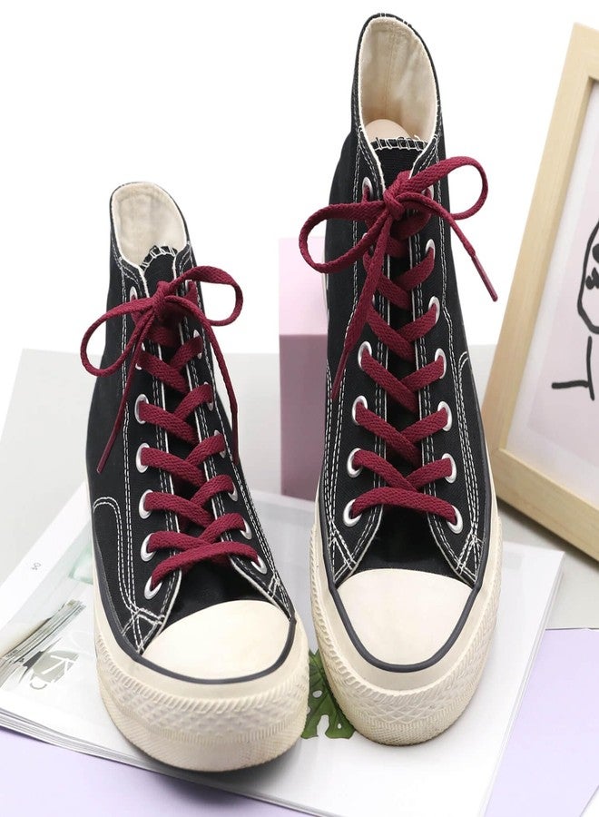 DELELE Flat Shoe Laces for Sneakers: 63 inch Dark Red 6/25 inch Narrow Athletic Shoelaces 2 Pair - Image 4